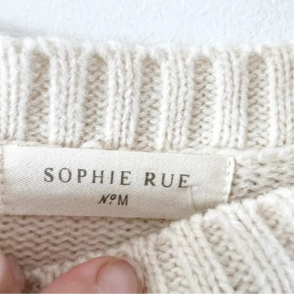 Sophie‎ Rue StitchFix Vincenzo Sweater Cutout Detail Women Size Medium New Cream - Picture 3 of 8